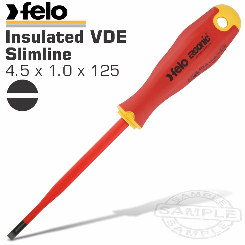 Felo 413 Sl4.5X1.0X125 S/Driver Ergonic Slimline Insulated Vde