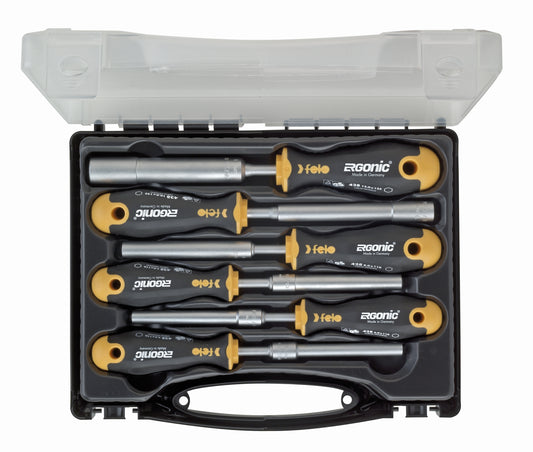 Felo 428 Nut Driver Set 6Pc Ergonic Magnetic Hard Case