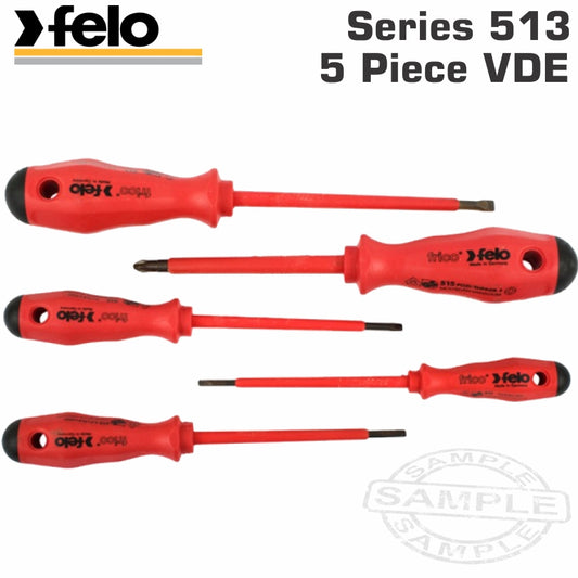 Felo 513 S/Driver Set 5Pc Frico Insulated Vde Sl/Pz