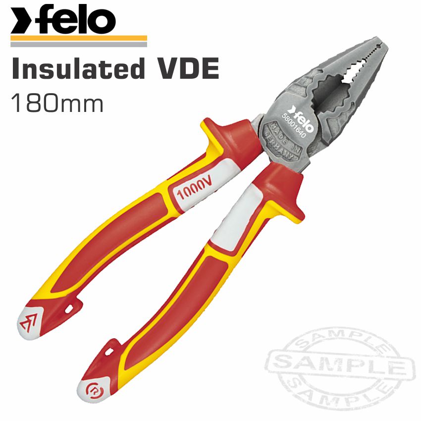 Felo Plier Comb. 180Mm Insulated Vde