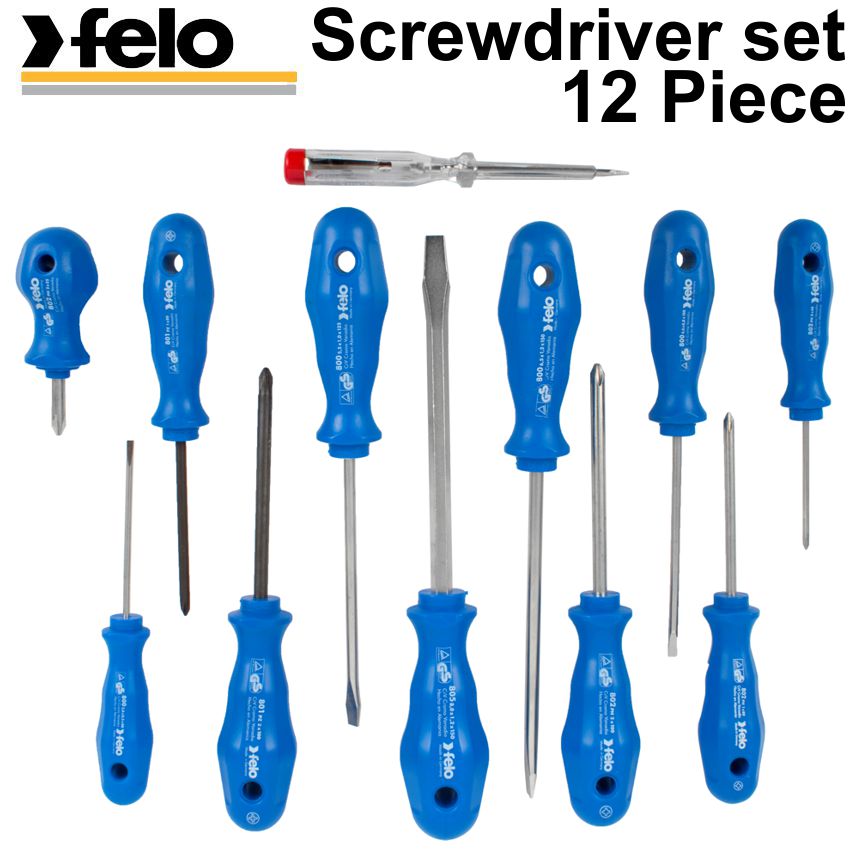 Screwdriver-Set 800 12Pc Blue Series Plastic Case