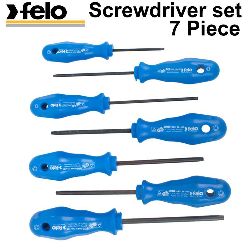 Felo Torx S/Driver Set 7 Pc Tx8-Tx30