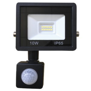 Brightstar FL074 10W Black LED Flood Light with PIR Sensor (IP65, 6000K)
