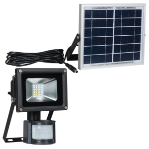 Brightstar FL076 Black Solar LED Flood Light with PIR Motion Sensor (10W, 600 Lumen, IP54)