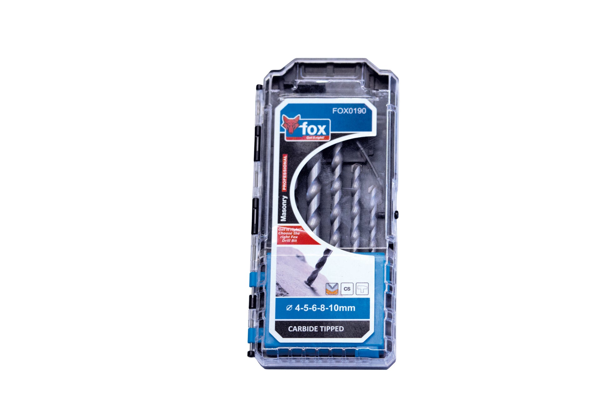 Fox 5Pcs Masonry Drill Set-4-5-6-8-10Mm