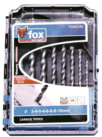 Fox 8Pcs Masonry Drill Set-3-10Mm
