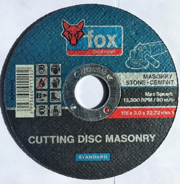 Abrasive Fox Cut Masonry 115X3.0Mm Std