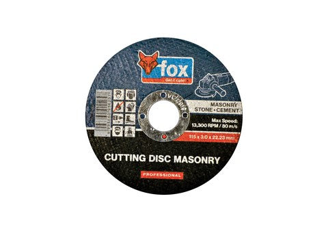 Abrasive Fox Cut Masonry 115X3.0Mm Pro