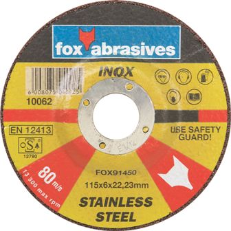 Abrasive Fox Grind Disc Stainless Steel 115X6Mm