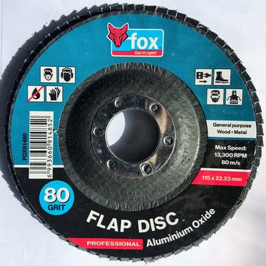 Abrasive Fox Flap Disc 115Mm Alu/Oxide 80G Pro