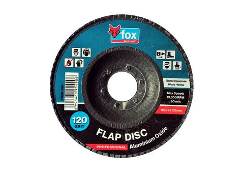 Abrasive Fox Flap Disc 115Mm Alu/Oxide 120G Pro