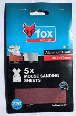 Abrasive Fox Mouse Sanding P180 5Pc 95X140Mm