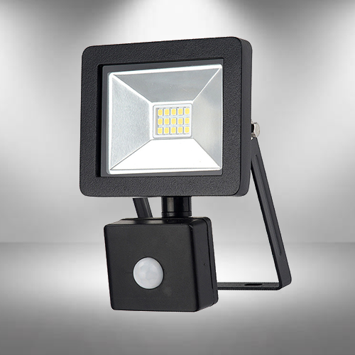 Led Floodlight 10W With Sensor - Black