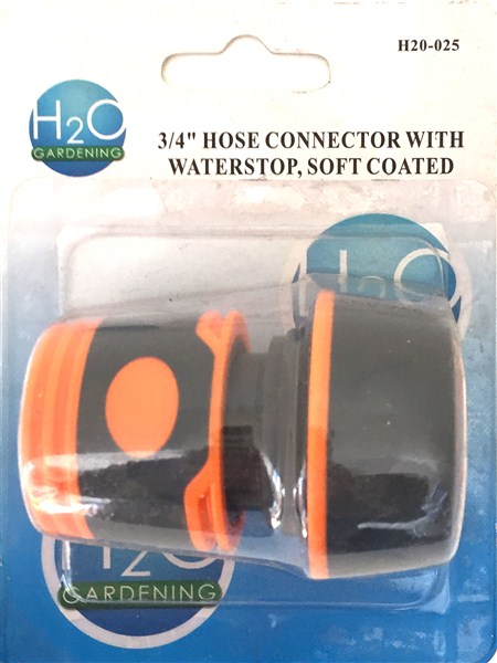 Garden Hose Connector 3/4" Stop Softgrip H20025