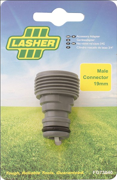 Hose Connector Male 19Mm Lasher Fg73040