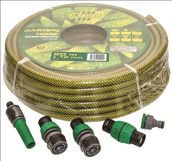 Hose Pipe 10 Year 12Mmx20M With Fittings Lasher Fg07000