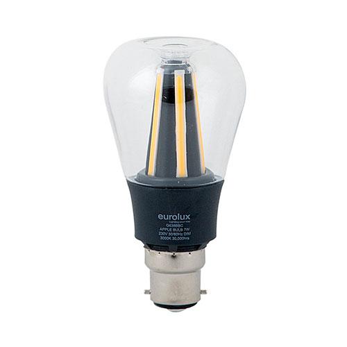 Led Dimmable Clear Filament Black Apple Dãƒâ©Cor Globe B22 7W 360Lm Warm White
