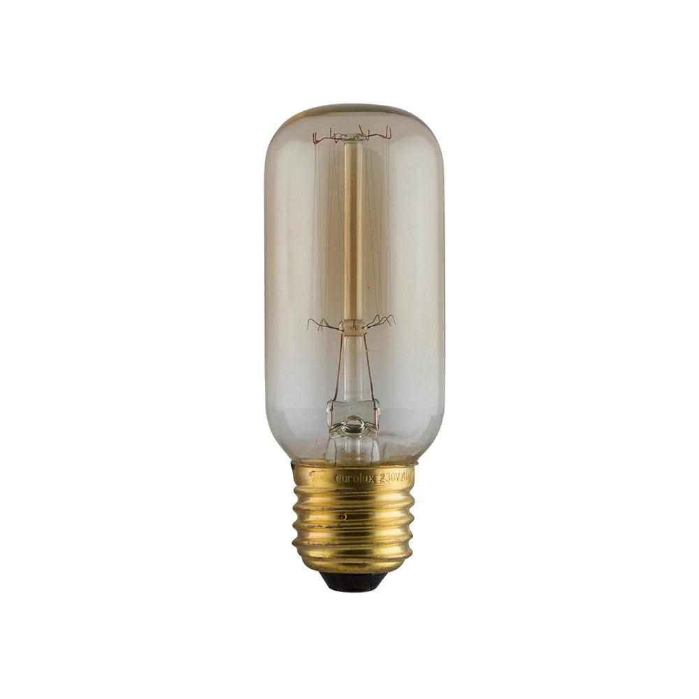 Amber Carbon Filament Round Mini Tubular Bulb E27 40W Warm White