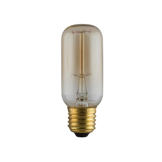 Amber Carbon Filament Round Mini Tubular Bulb E27 40W Warm White