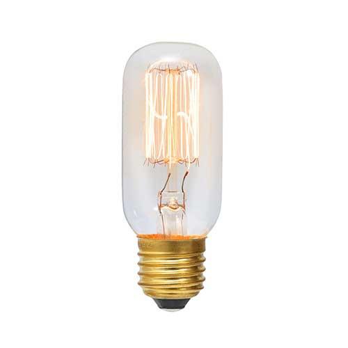 Carbon Filament Square Mini Tube Squirrel Cage Bulb E27 40W Warm White
