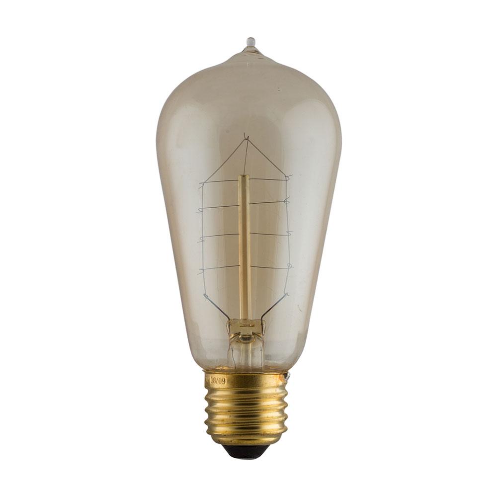 Amber Carbon Filament Pear With Nipple Bulb E27 60W Warm White