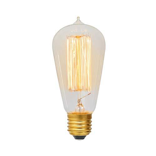 Carbon Filament Pear-Shaped Squirrel Cage Bulb E27 60W Warm White