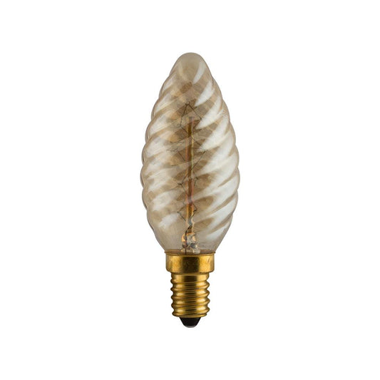 Amber Carbon Filament Spiral Candle Bulb E14 40W Warm