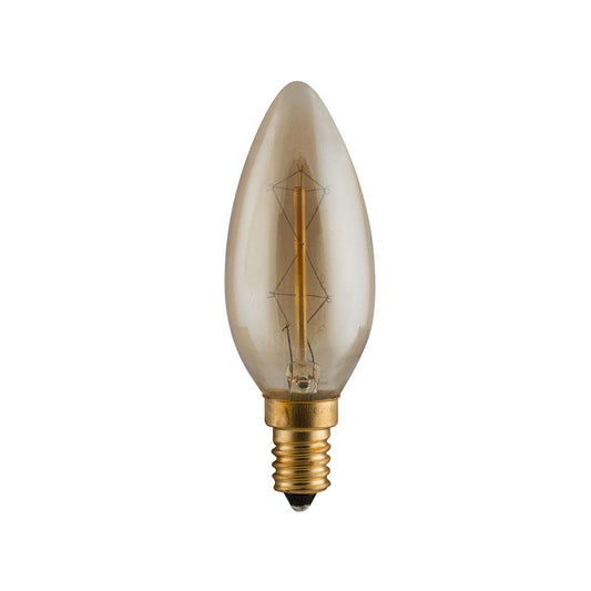 Amber Carbon Filament Candle Bulb E14 40W Warm White