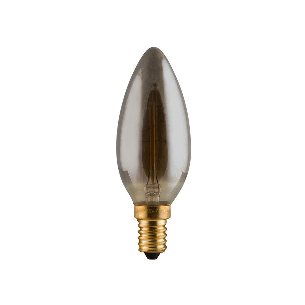 Smokey Carbon Filament Candle Bulb E14 40W Warm White