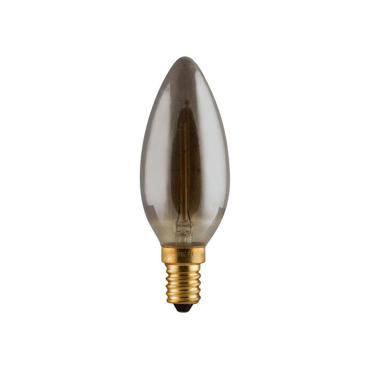 Smokey Carbon Filament Candle Bulb E14 40W Warm White