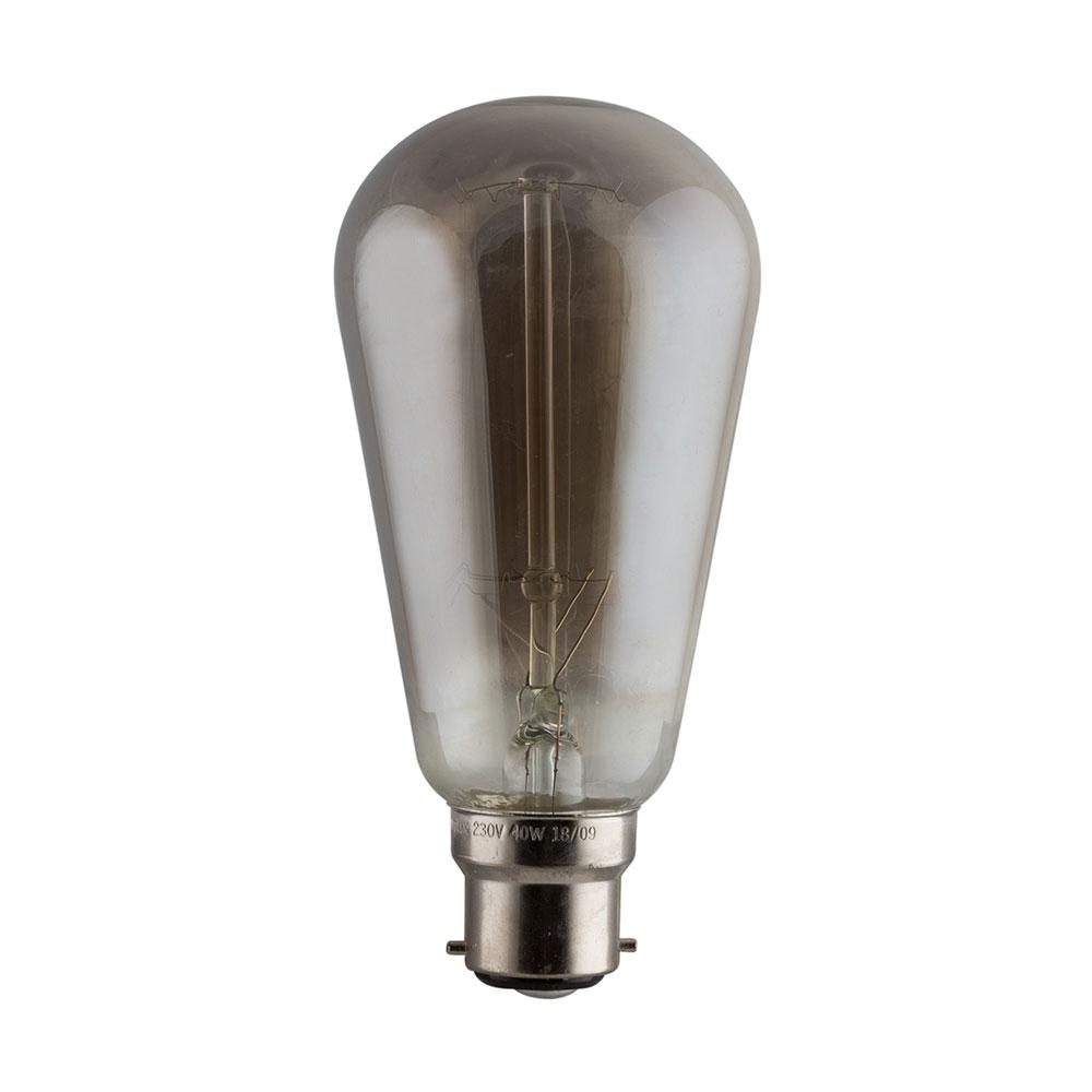 Smokey Carbon Filament Pear Bulb B22 40W Warm White