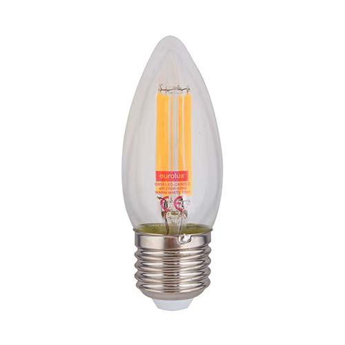 Led Clear Filament Candle Bulb E27 4W 310Lm Warm White