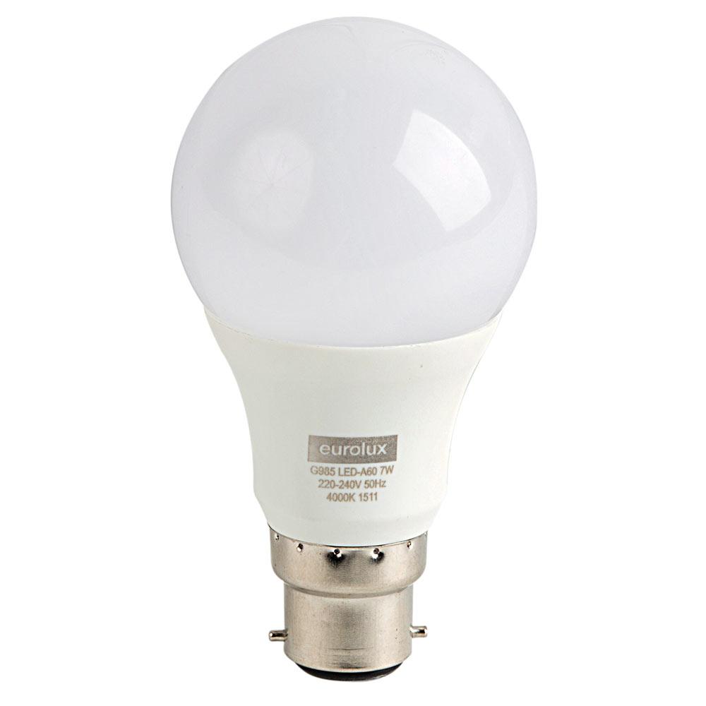 Led Opal Globe B22 7W 560Lm Cool White - Twin Pack