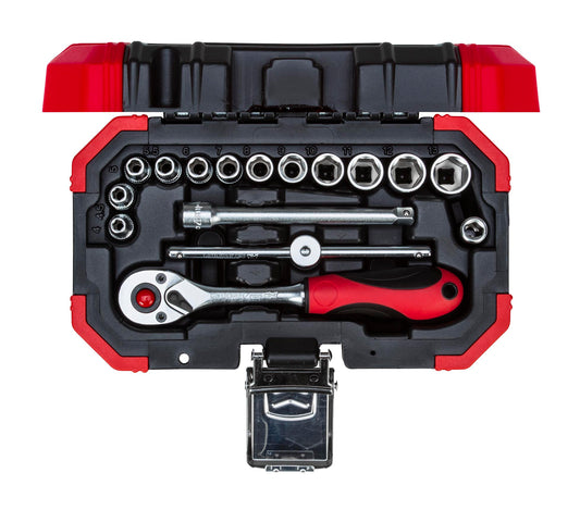 Socket Gedore Red Set 1/4" 4-13Mm+Bits16Pce