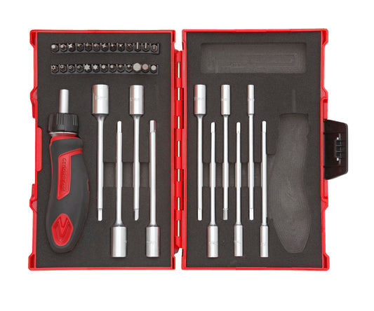 Ratchet Gedore Red T/Set T-Handle 1/4"37Pce