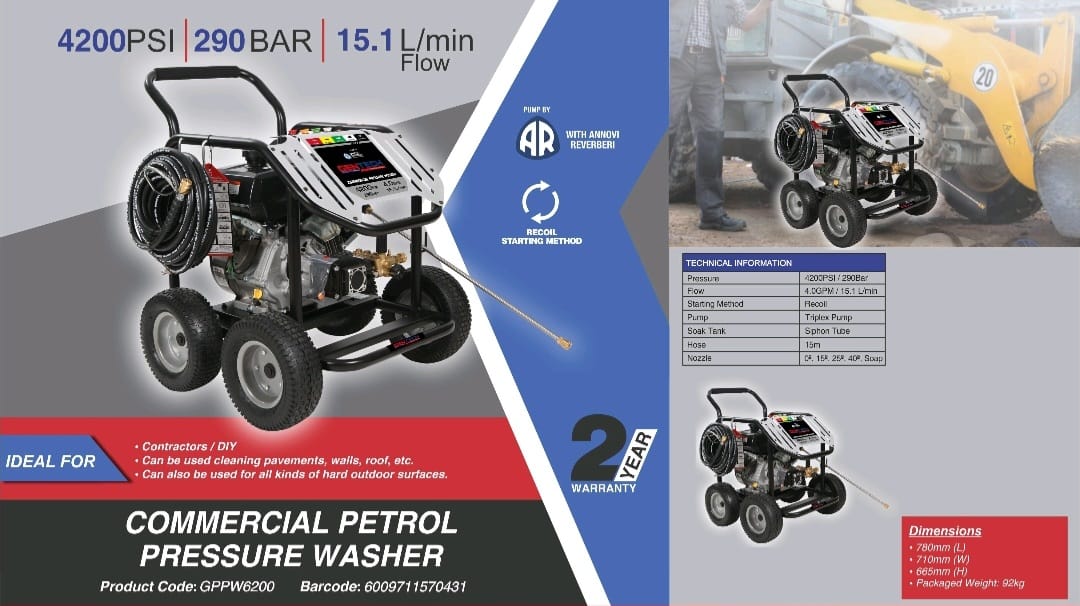 Gentech Pressure Washer Commercial290Bar