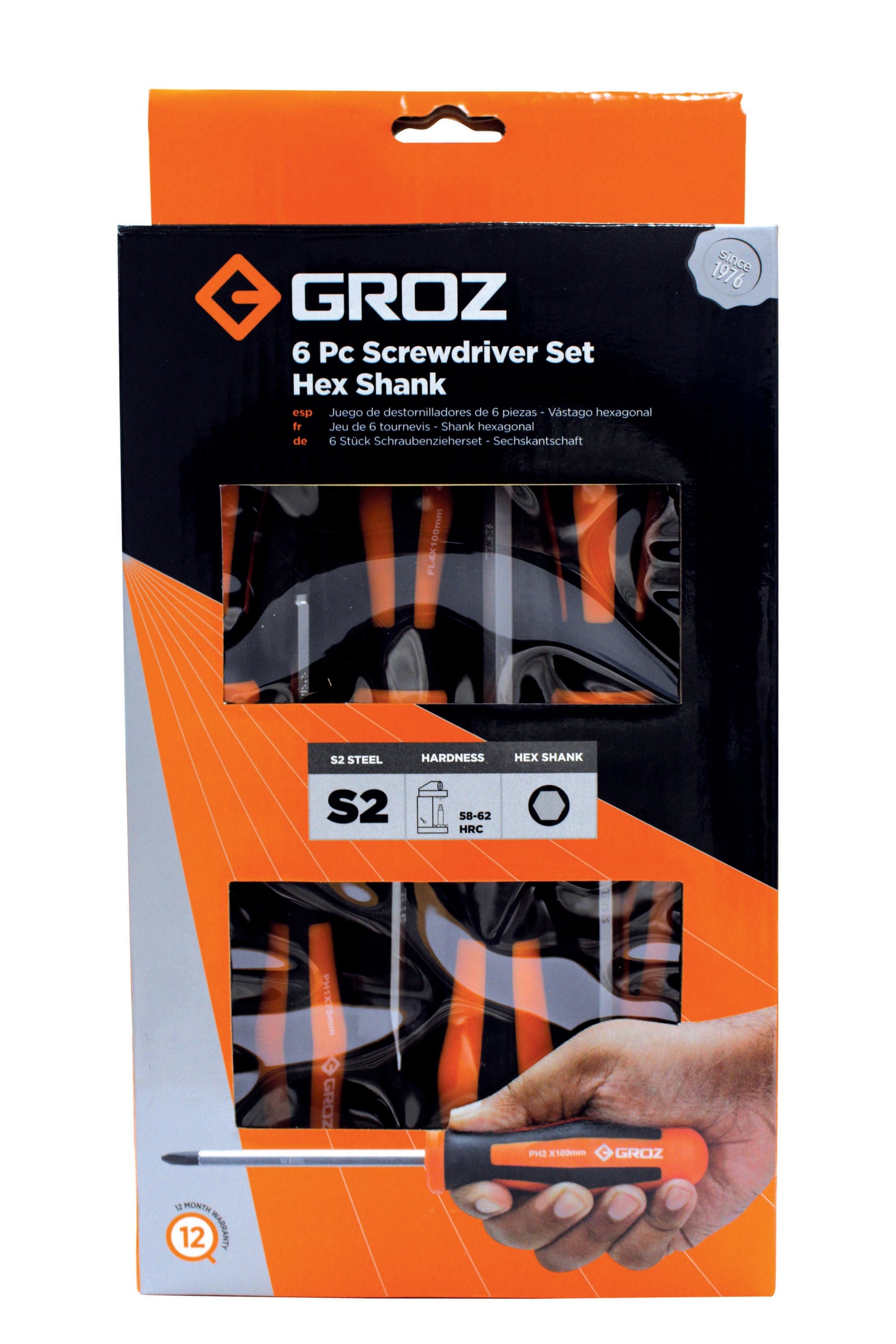 Groz 6Pc Screwdriver Set