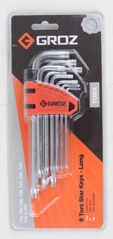 Groz Trox Allen Key Long T10-T50 9Pc