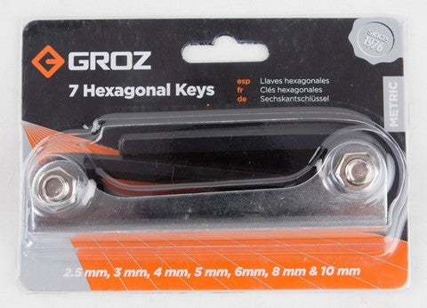 Groz Allen Key Metric 2.5Mm-10Mm 7Pc Hex