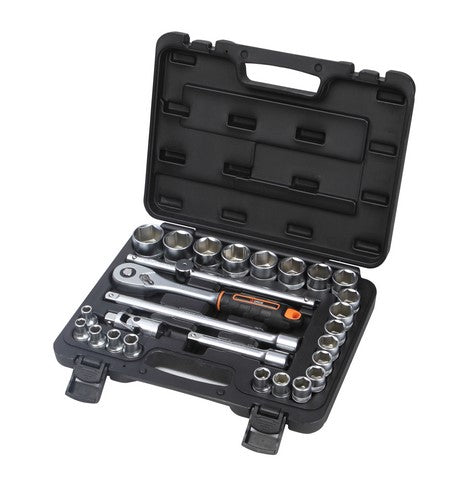 Socket Set Groz Hex 1/2" Dr 27Pc 8Mm-32Mm