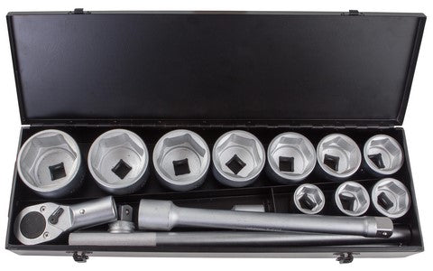 Socket Set Groz Hex 1"  Dr 15Pc 36Mm-80Mm