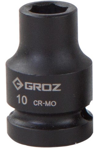 Impact Socket Hex Groz 1/2"  Dr 10Mm Crmo
