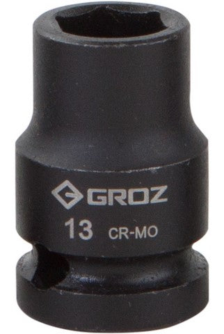 Impact Socket Hex Groz 1/2"  Dr 13Mm Crmo