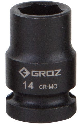 Impact Socket Hex Groz 1/2"  Dr 14Mm Crmo