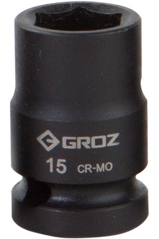 Impact Socket Hex Groz 1/2"  Dr 15Mm Crmo