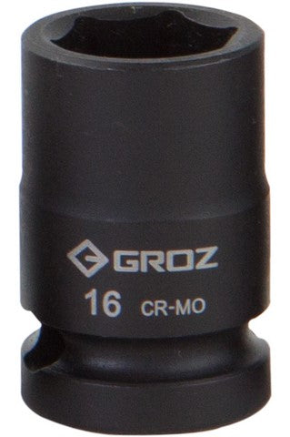 Impact Socket Hex Groz 1/2"  Dr 16Mm Crmo