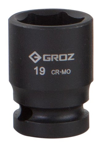 Impact Socket Hex Groz 1/2"  Dr 19Mm Crmo