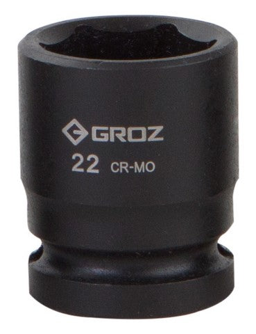 Impact Socket Hex Groz 1/2"  Dr 22Mm Crmo