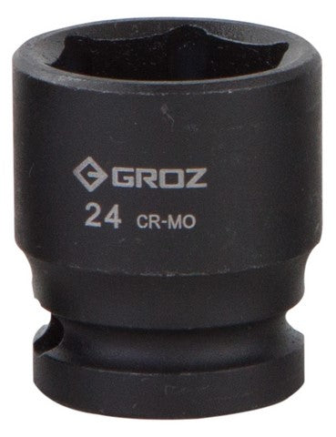 Impact Socket Hex Groz 1/2"  Dr 24Mm Crmo
