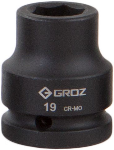 Impact Socket Hex Groz 3/4"  Dr 19Mm Crmo